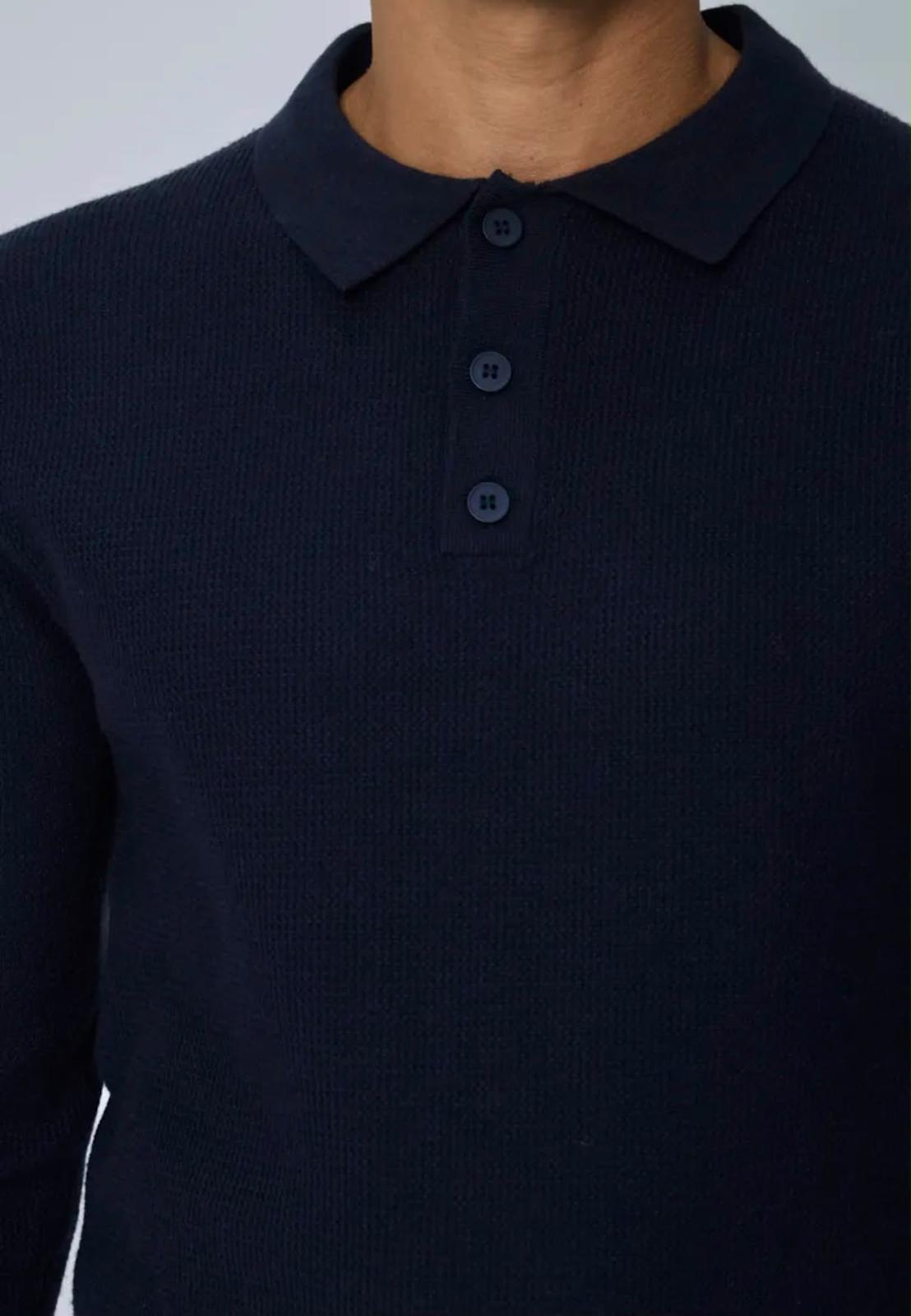 Polo Manche Longue Trico Bleu