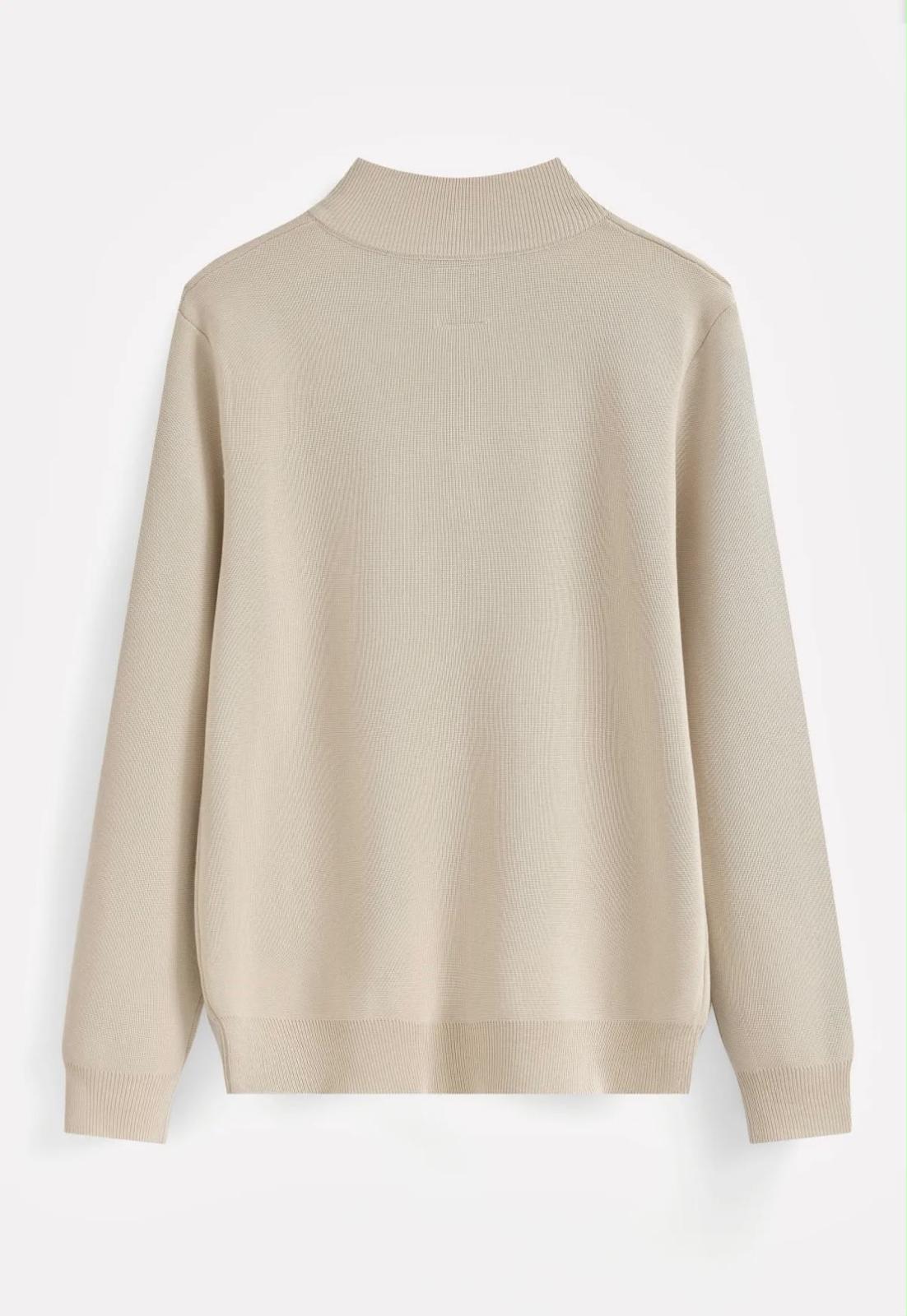 Pull Demi Zip Beige