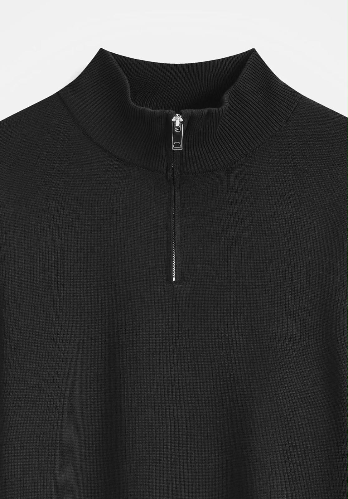Pull Demi Zip Noir