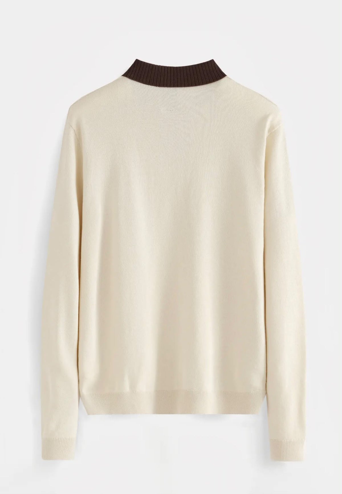 Polo manche longue beige/marron