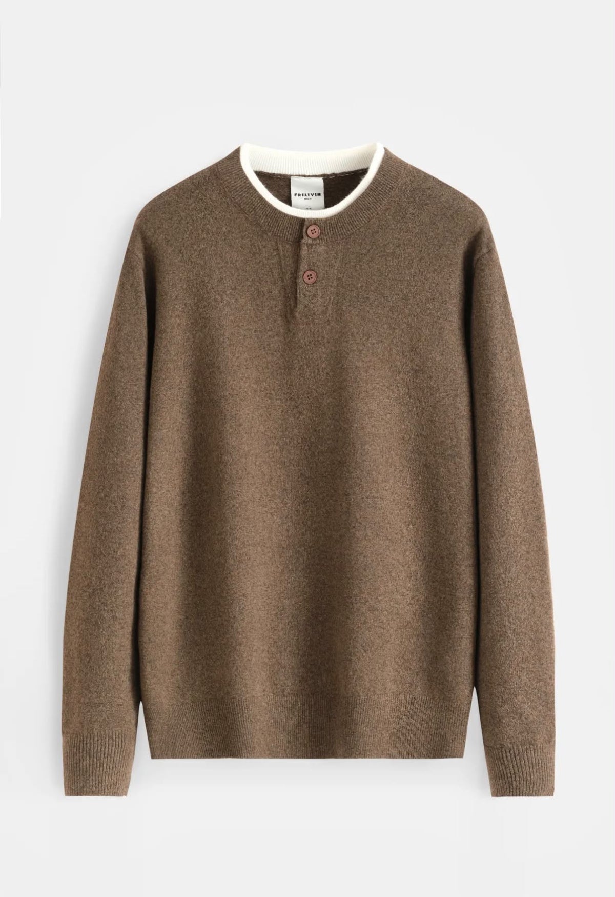 Pull Henley brun