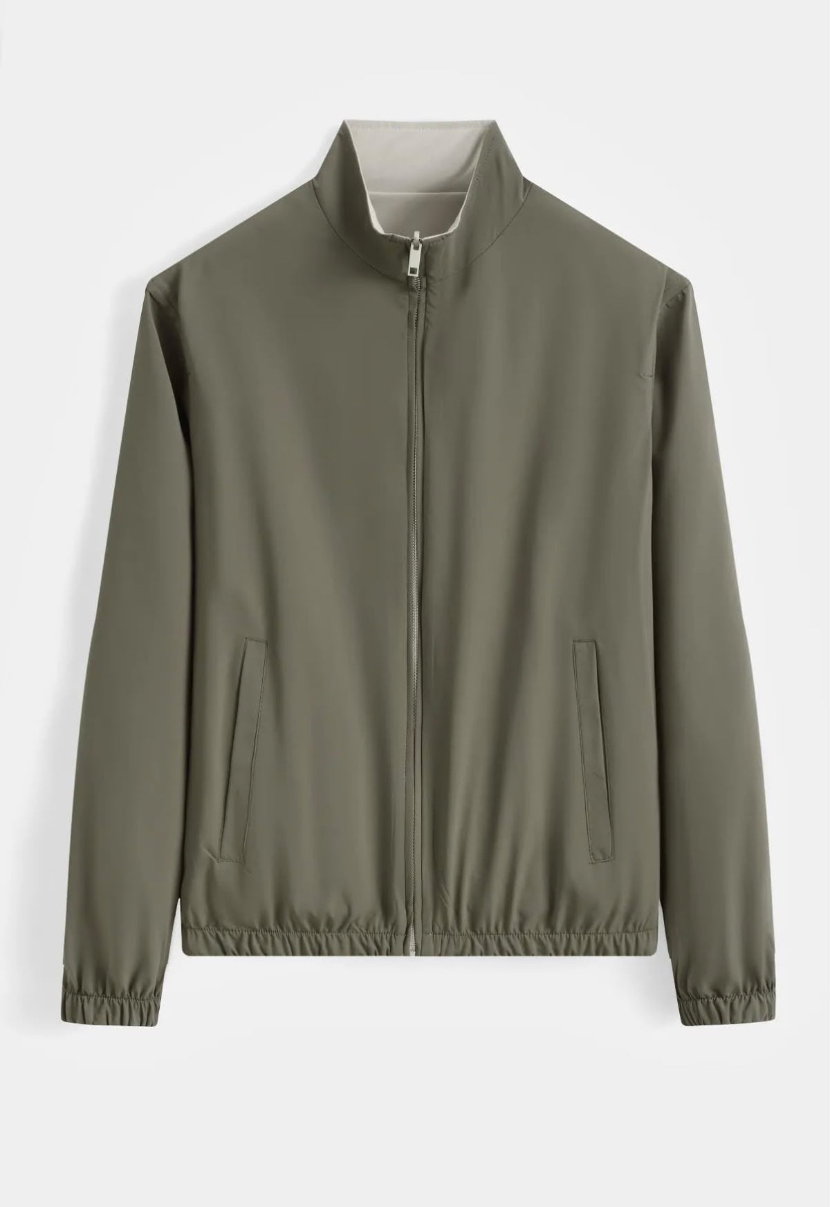 Veste legere reversible kaki et beige
