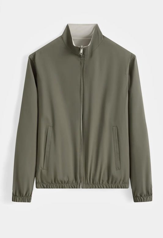 Veste legere reversible kaki et beige