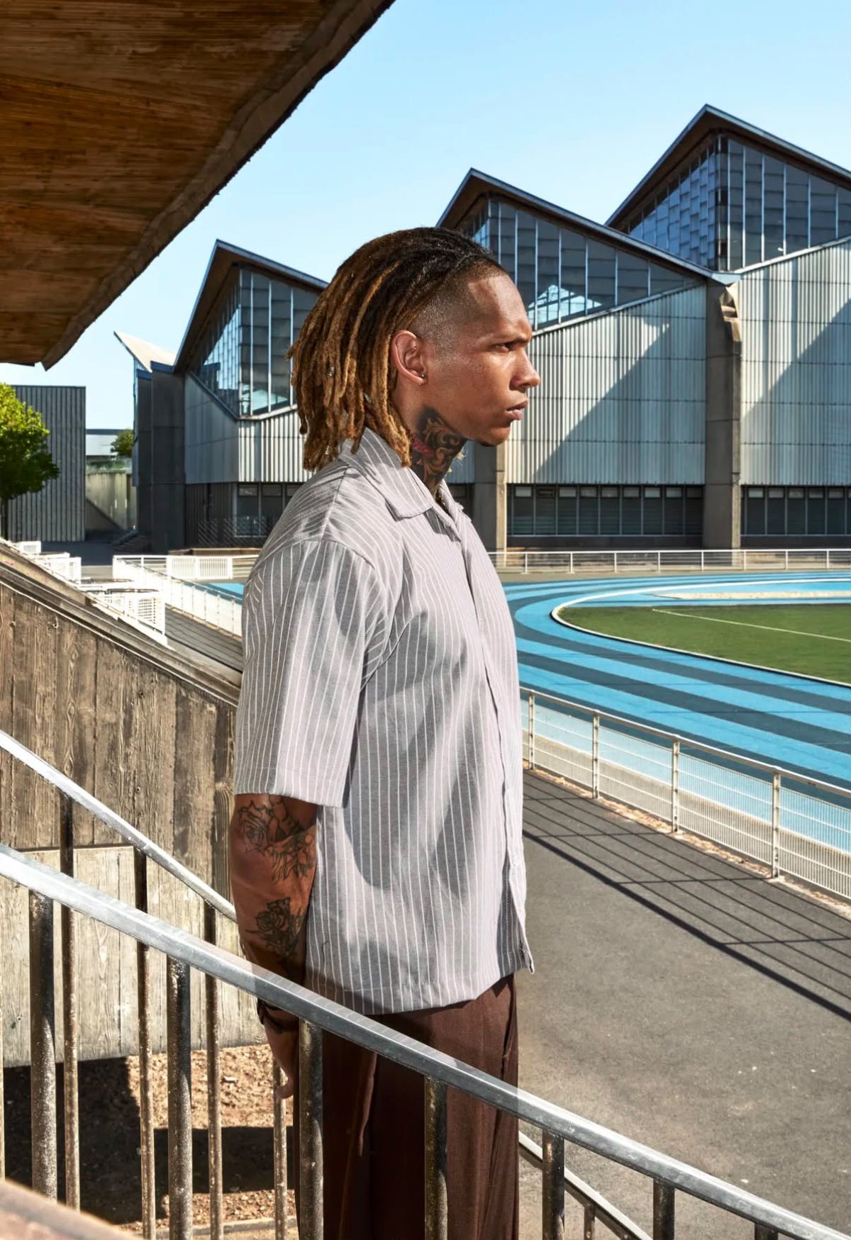 Chemise Rayures Gris