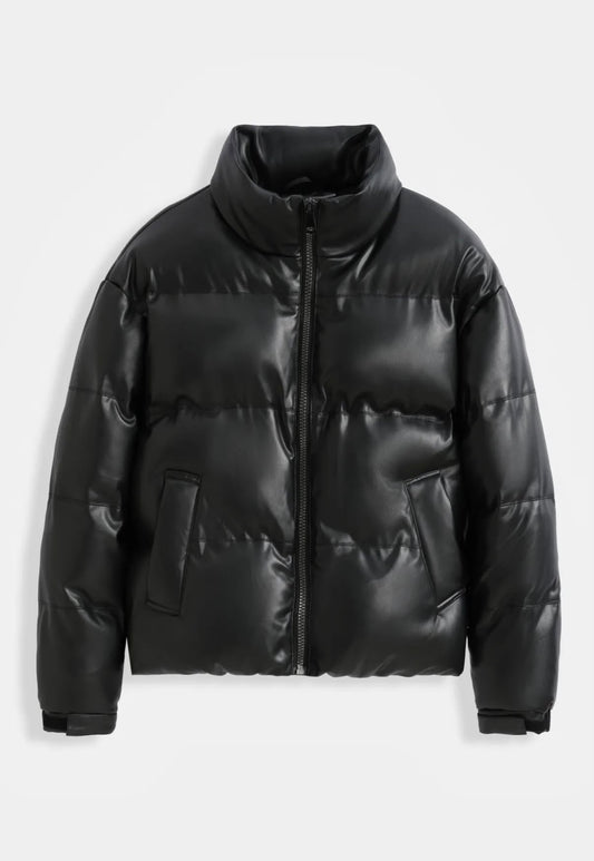 Veste matelasse brillante noire