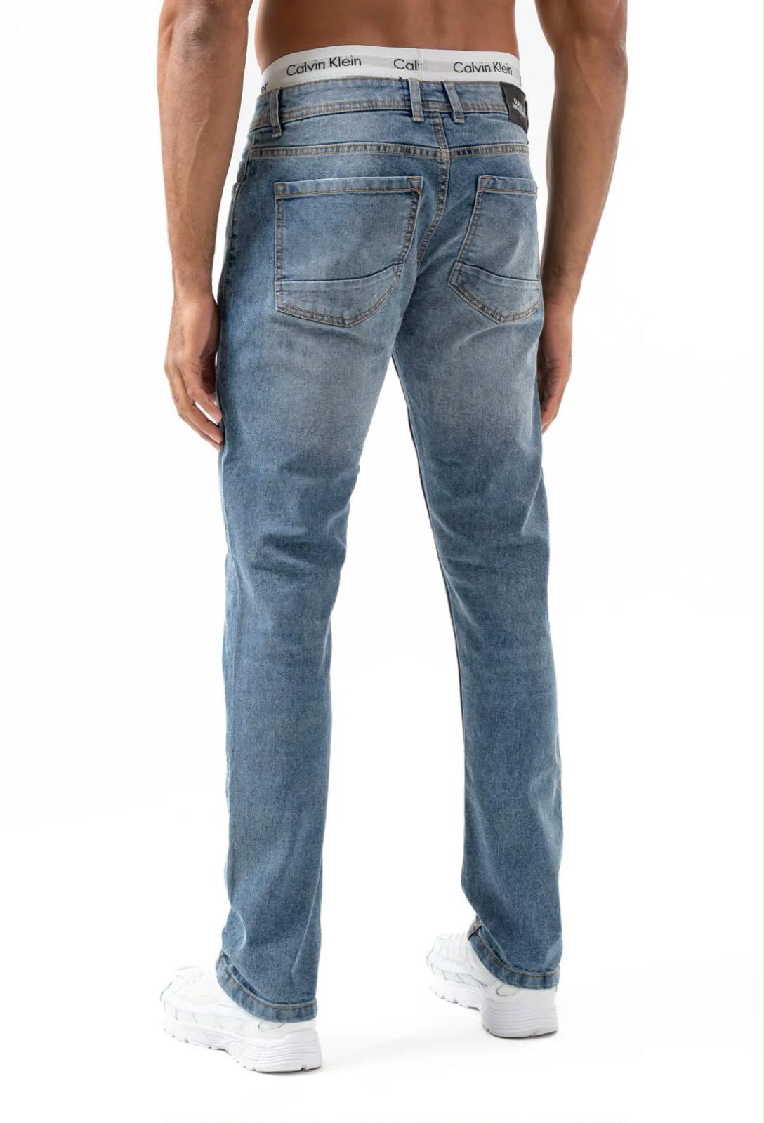 Jeans Black Industry Bleu Délavé Ourlet Brut