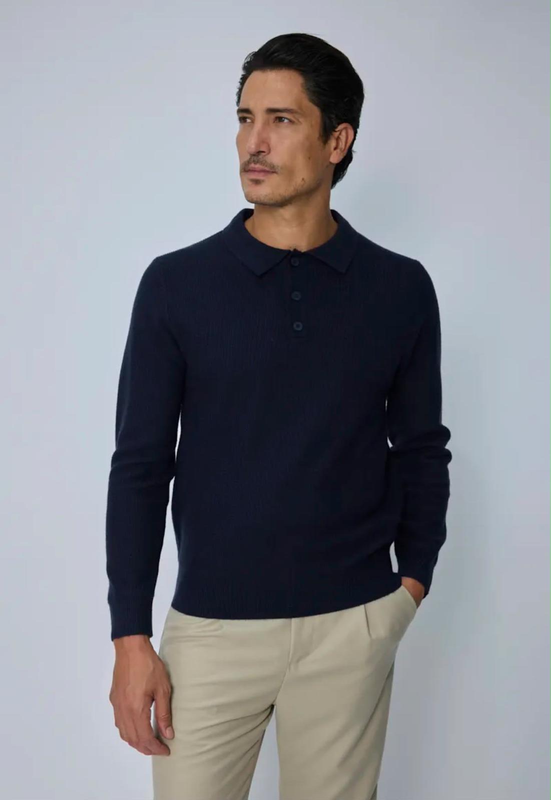 Polo Manche Longue Trico Bleu