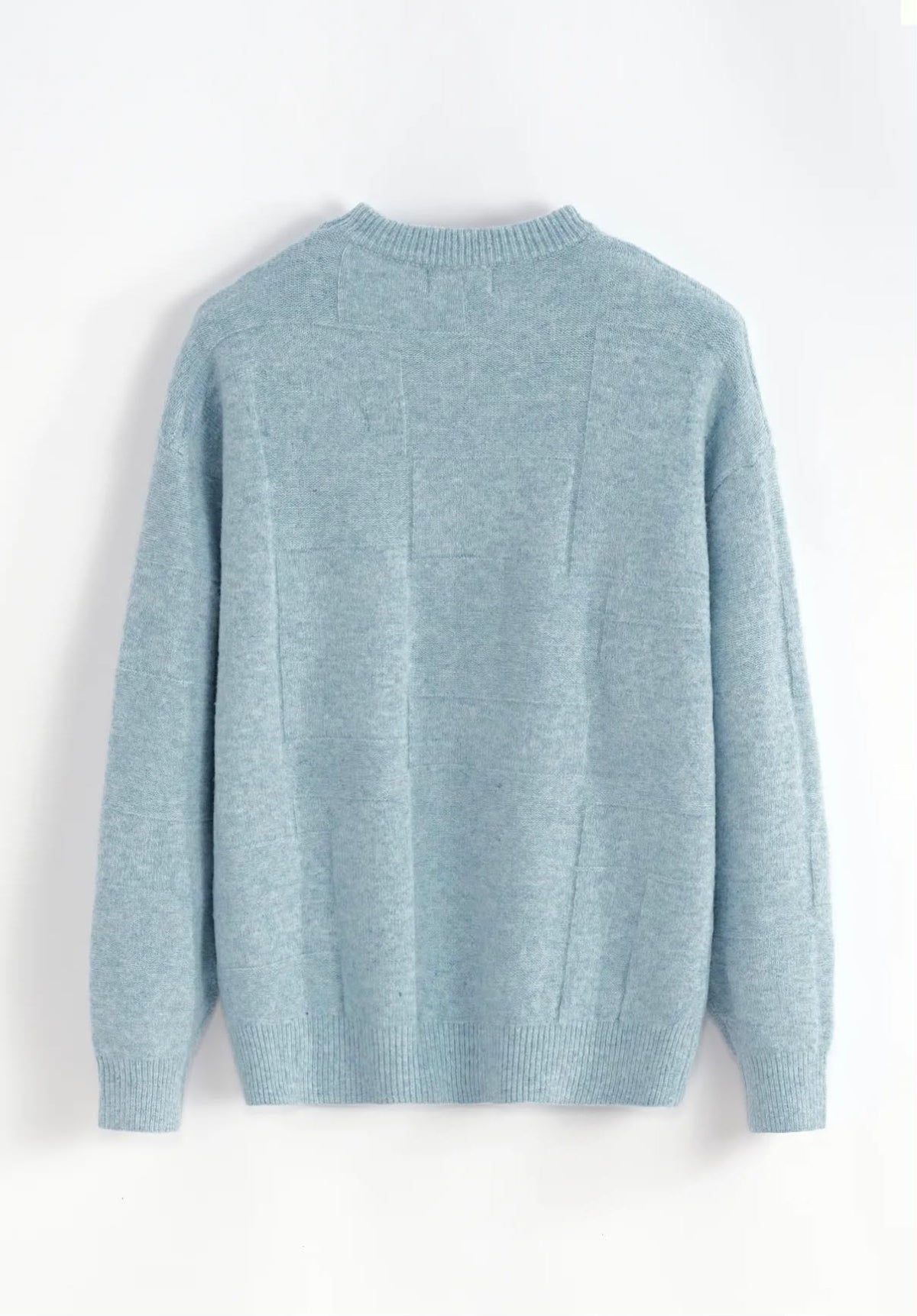 Pull a motif bleu ciel