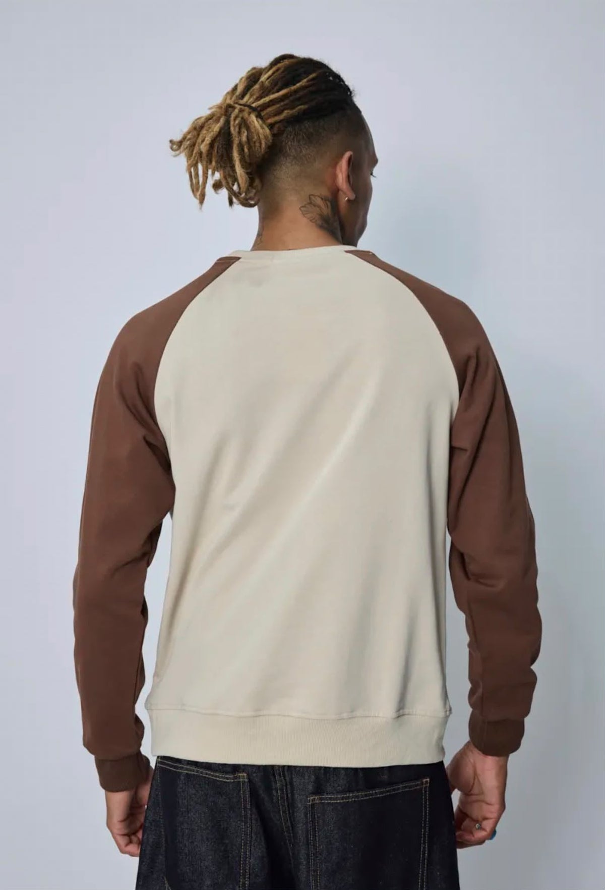 Sweat raglan ecru et brun FRILIVIN BM2702U-9