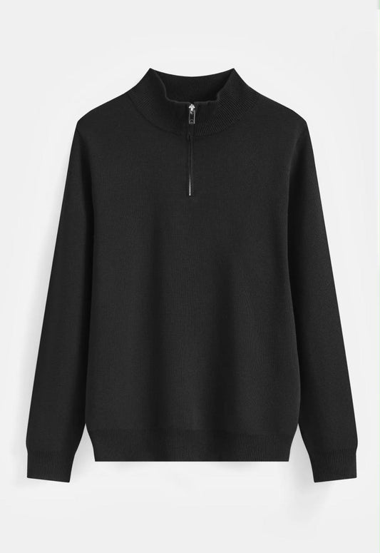 Pull Demi Zip Noir