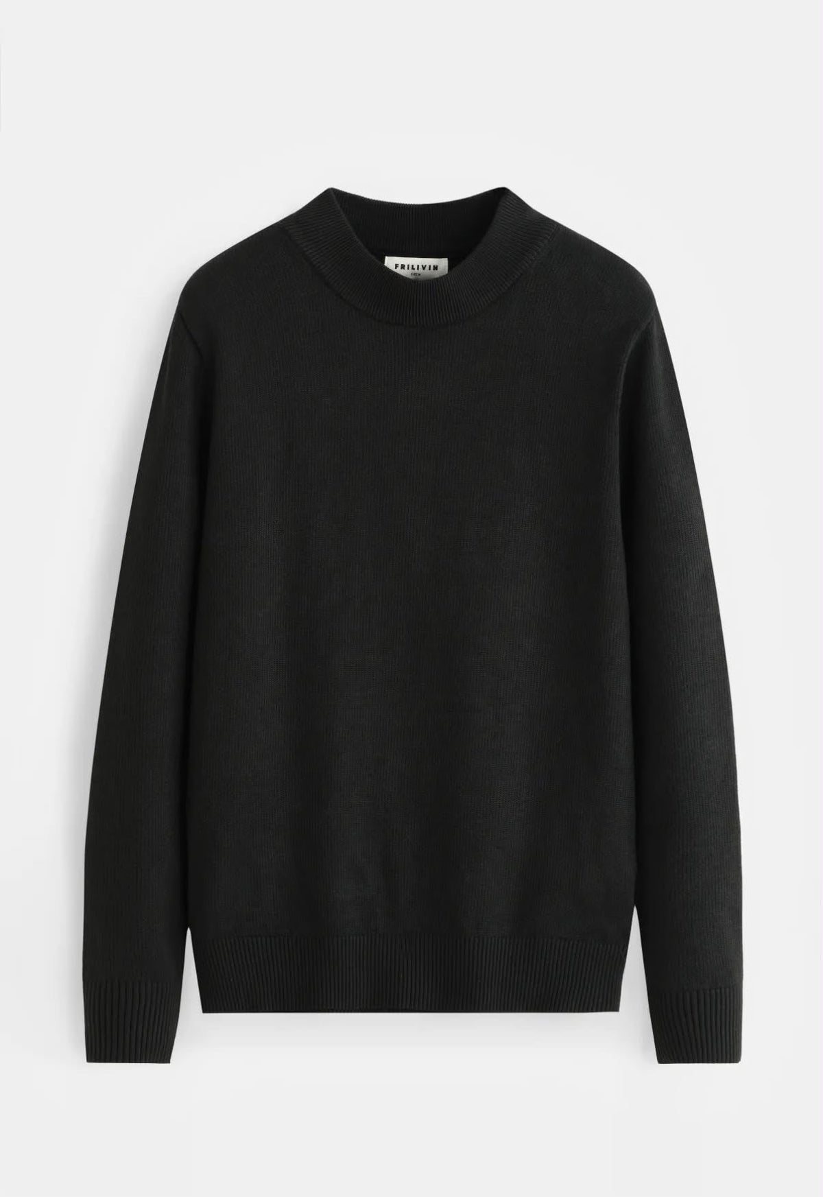 Pull noir col demi-montant