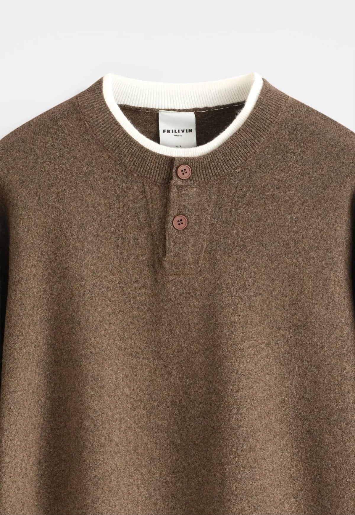 Pull Henley brun