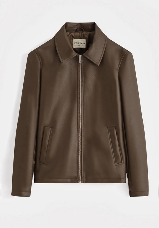 Veste Cuir Brun