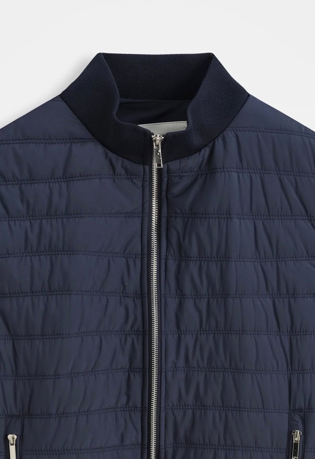 Veste Full Zip Bleu - detail du col et du zip